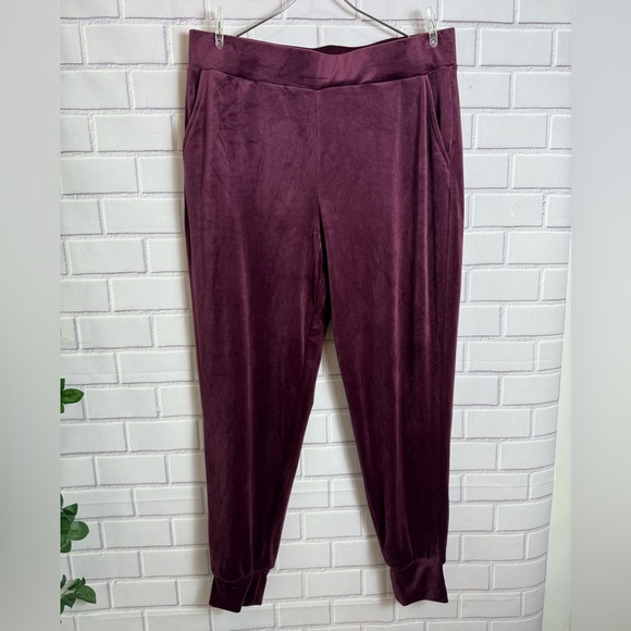 Cable & Gauge Women's Burgundy 2 pcs Jogger set top & pants /size L - Picture 9 of 15